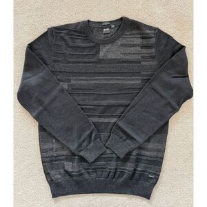 Hugo Boss Slim Fit Sweater XL Charcoal Grey Italian Yarn Textured Crewneck